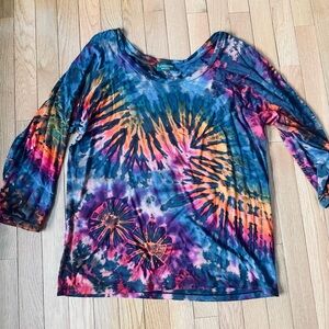 Kathmandu Multicolor Tie-Dye Long Sleeve Top size L
